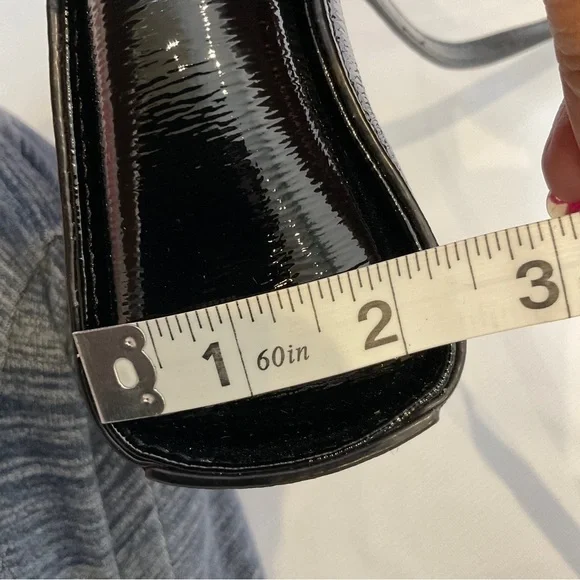 Kate Spade Hancock Park Angelina Crossbody Bag Black Shiny Leather - Picture 15 of 16